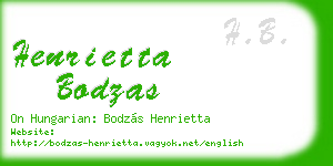 henrietta bodzas business card