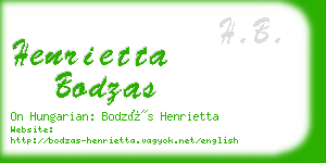 henrietta bodzas business card